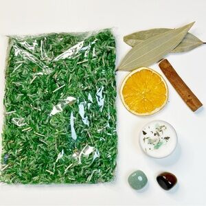 Money Bowl Kit - Crystals, Herbs, Candles, and Charged Money Rice for Abundance